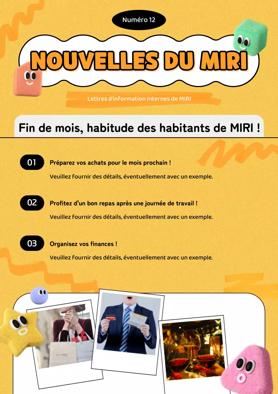 La lettre d'information jaune et noire de l'entreprise