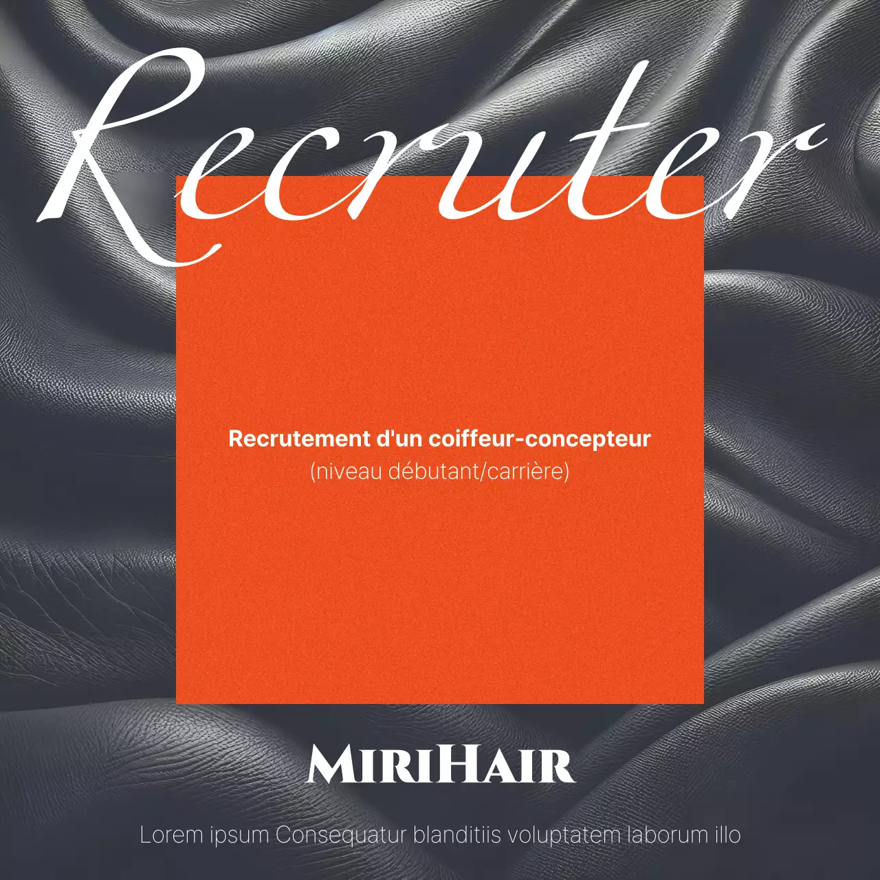 Promouvoir les emplois de coiffeur de luxe en rouge et noir