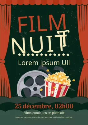 Promouvoir les événements de la nuit du film bleu-vert et rouge