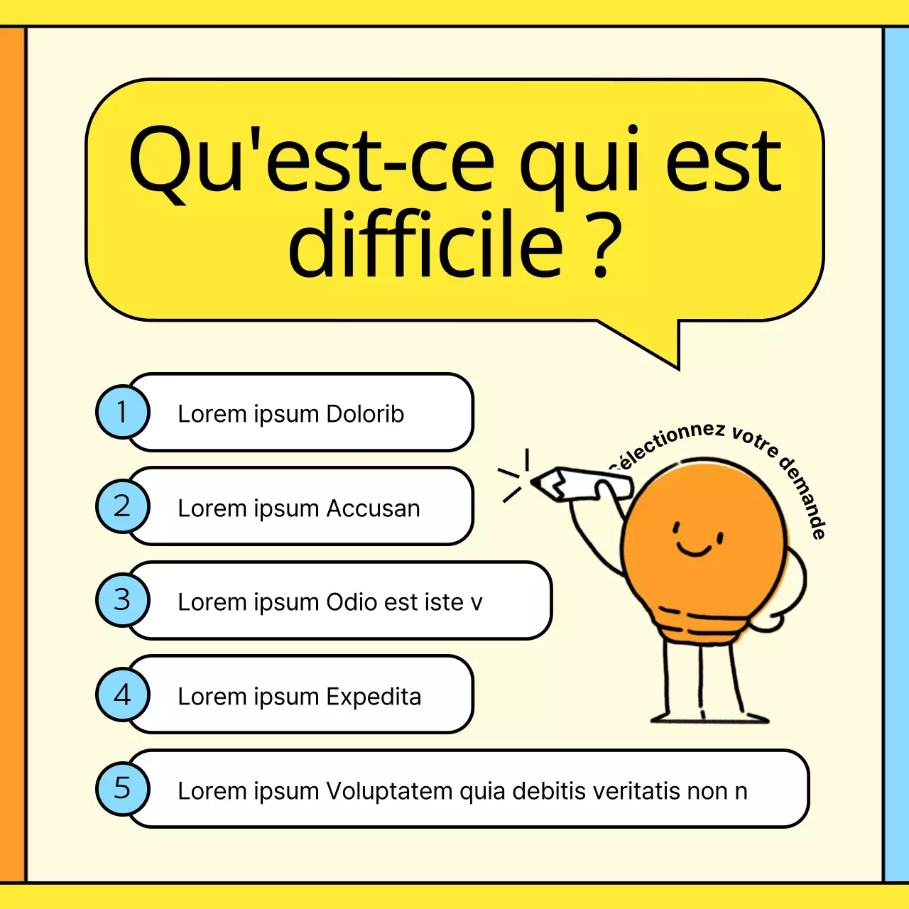 Le guide de l'utilisateur du helpdesk jaune et orange