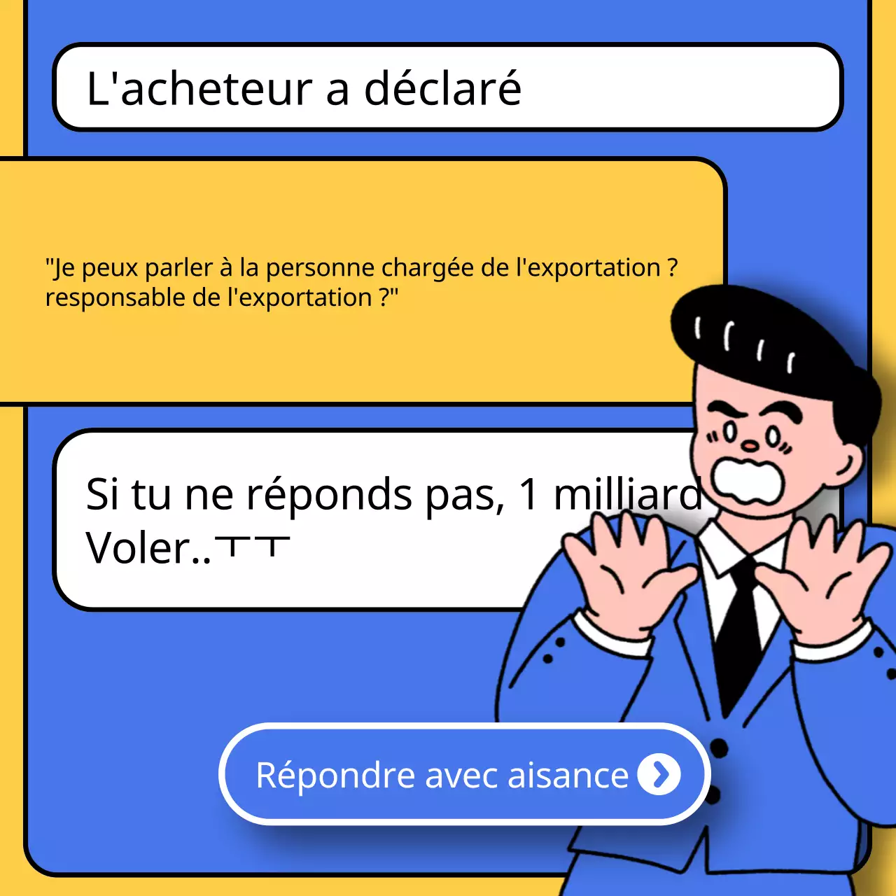 Promouvoir une école d'anglais kitsch en bleu et jaune