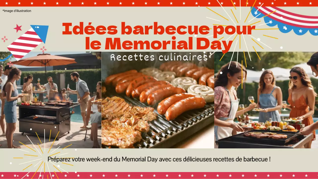 Recettes de barbecue beige et rouge pour le Memorial Day