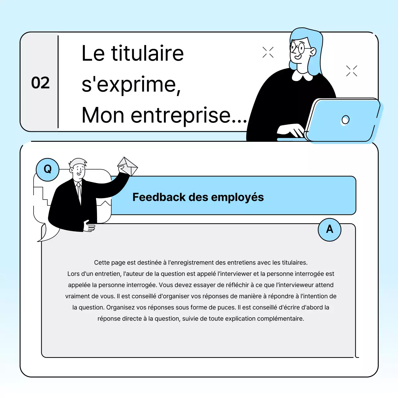 Lettre d'entreprise pour une image de marque simple en bleu clair et gris