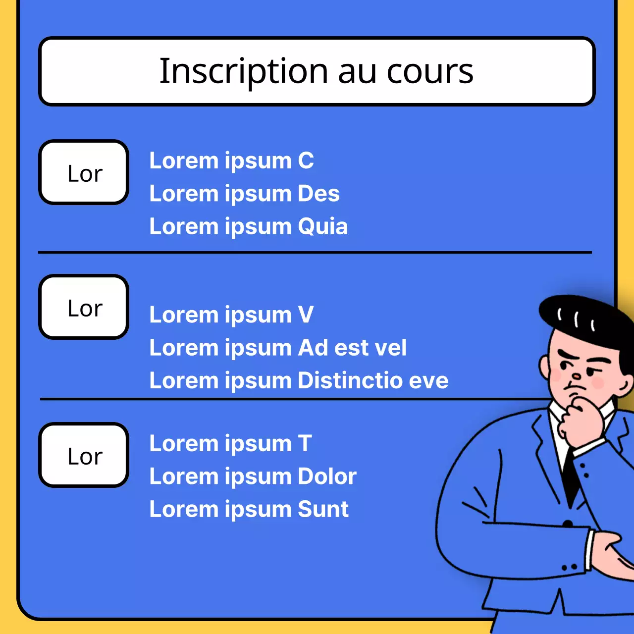 Promouvoir une école d'anglais kitsch en bleu et jaune