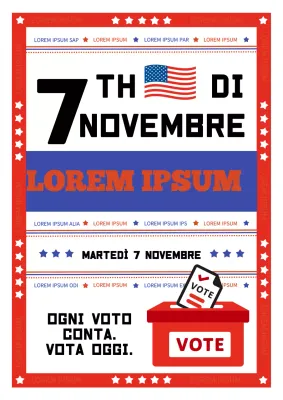 Avviso di tendenza rosso e blu per la Giornata elettorale