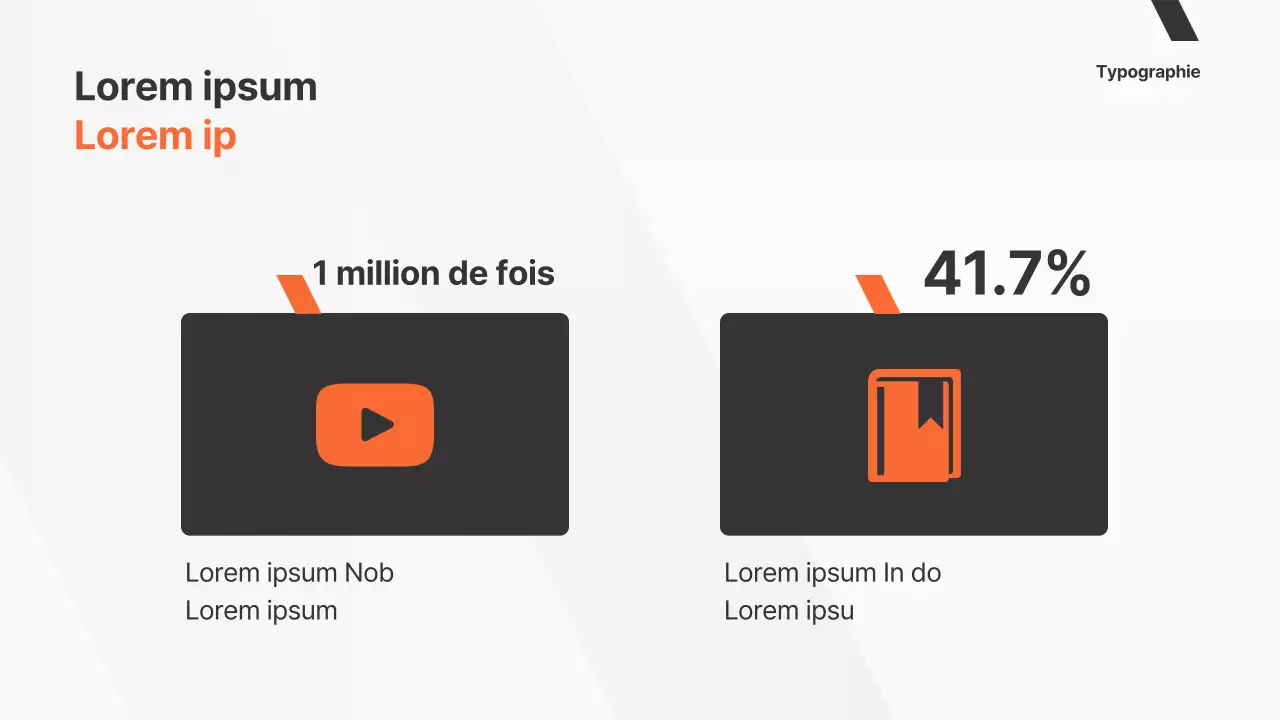 Une proposition commerciale simple en orange et en noir et blanc