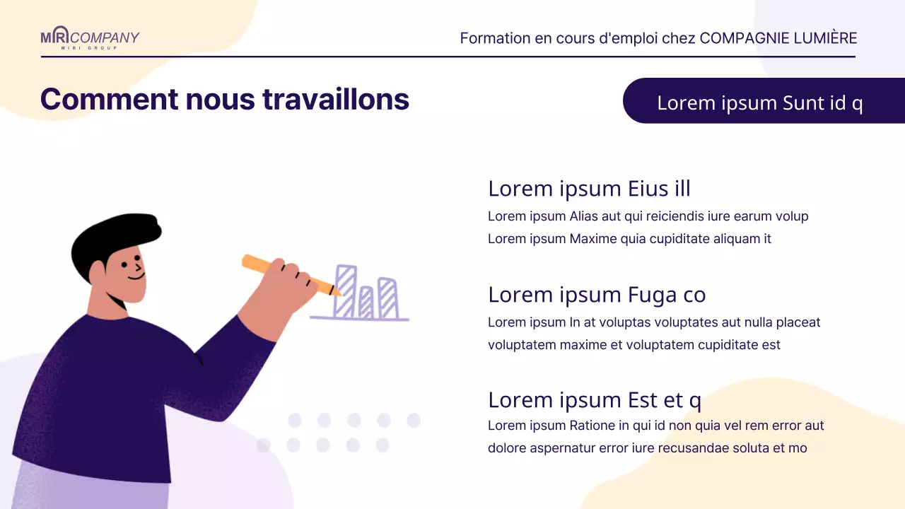 Un simple guide de formation RH en mauve et orange