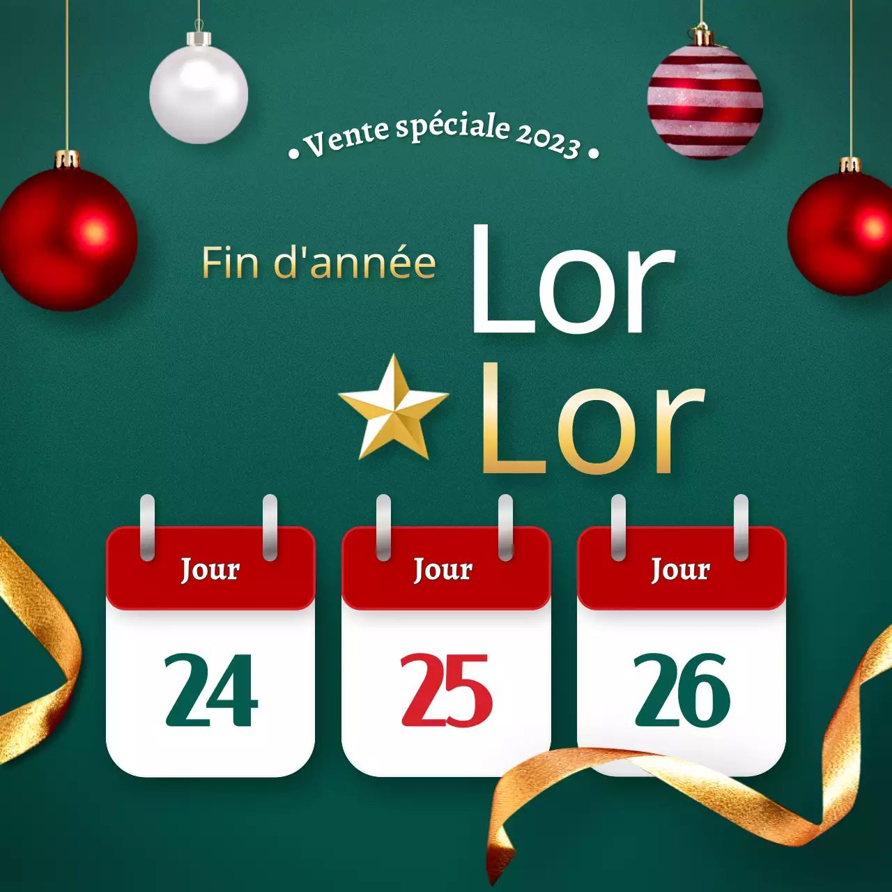 Annoncez un luxueux paquet de modèles de Noël festifs en vert et rouge