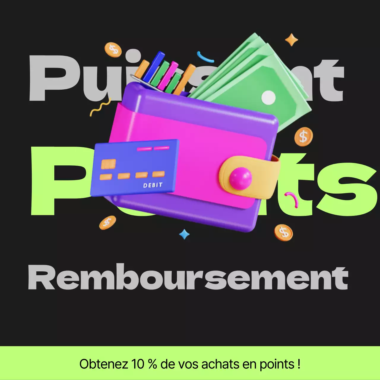 Poste de paiement des points Cyberpunk en noir et vert lime