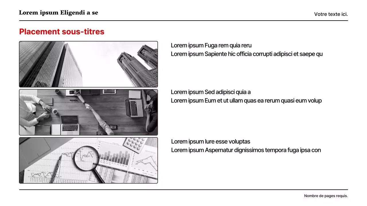 Une présentation de base en rouge et gris