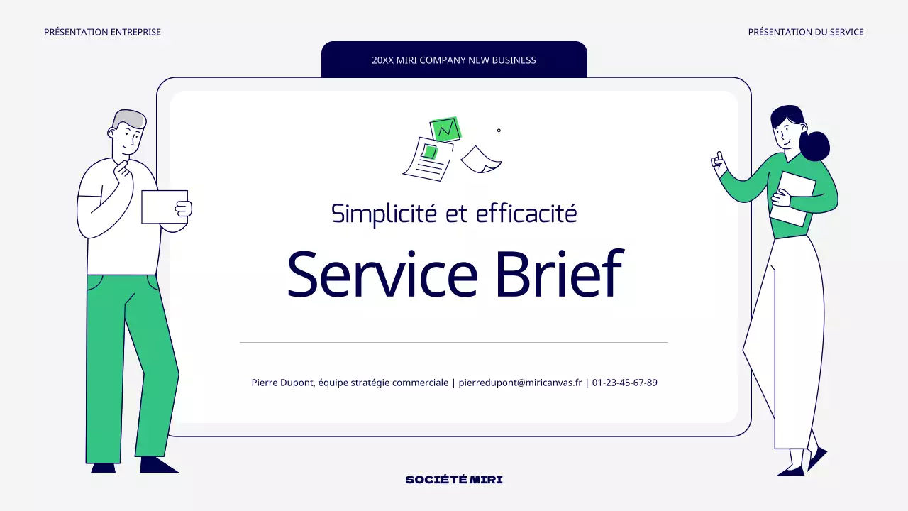 Un simple argumentaire vert et gris sur les nouveaux services
