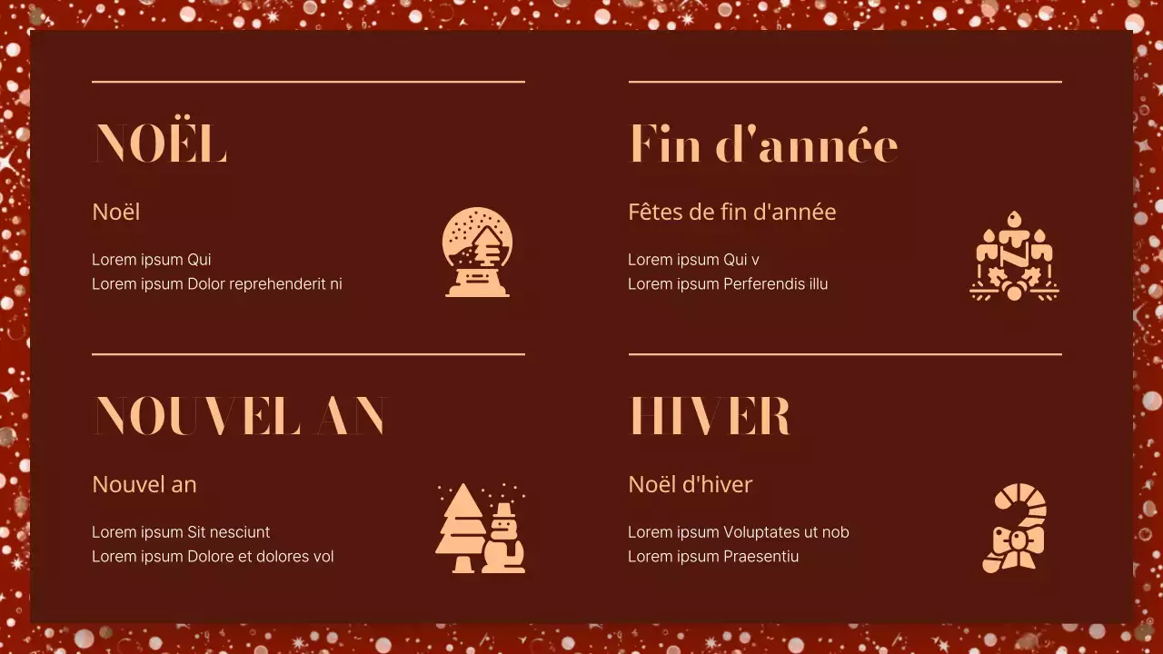 Une luxueuse présentation de Noël en rouge et brun