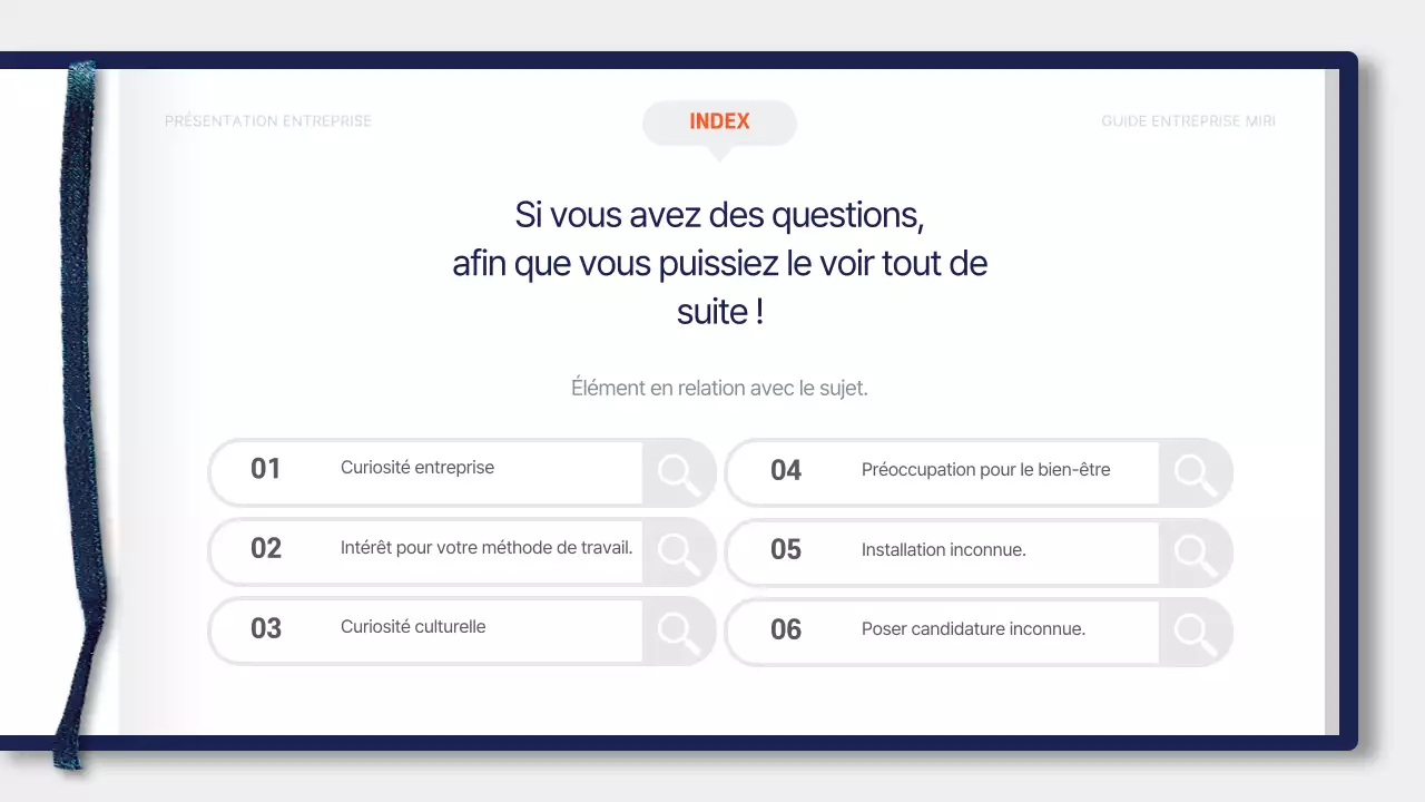 Matériel de formation simple, bleu et orange, pour le livret d'accueil des nouveaux embauchés