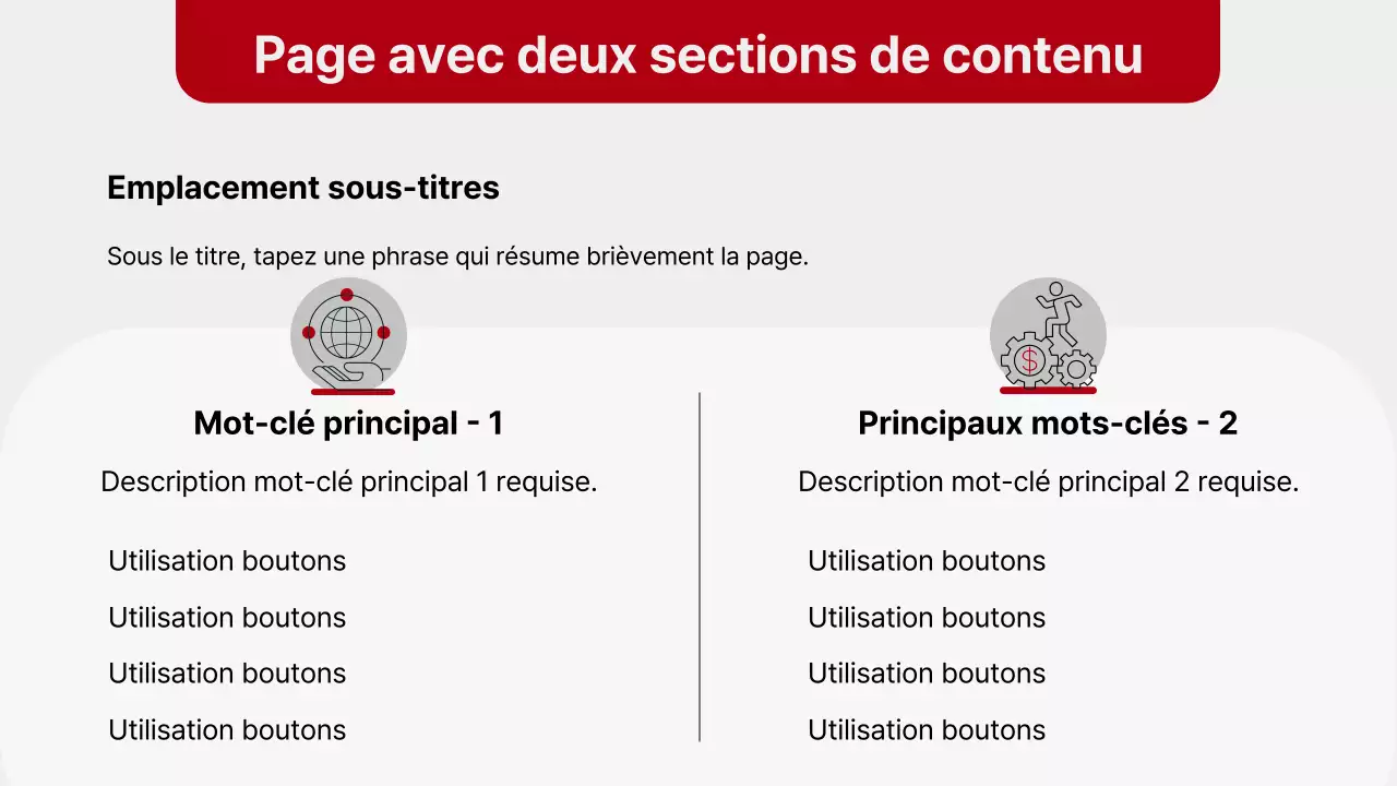 Rapport de mise en page simple en rouge et gris