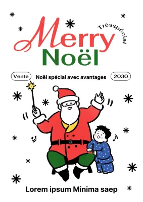 Publicité pop art de Noël pour les soldes de fin d'année en blanc et vert