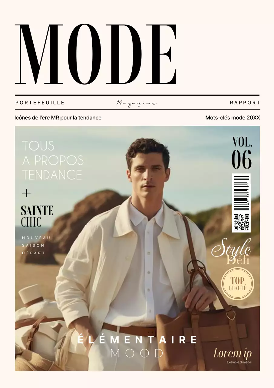 Magazines de mode tendance en ivoire et noir