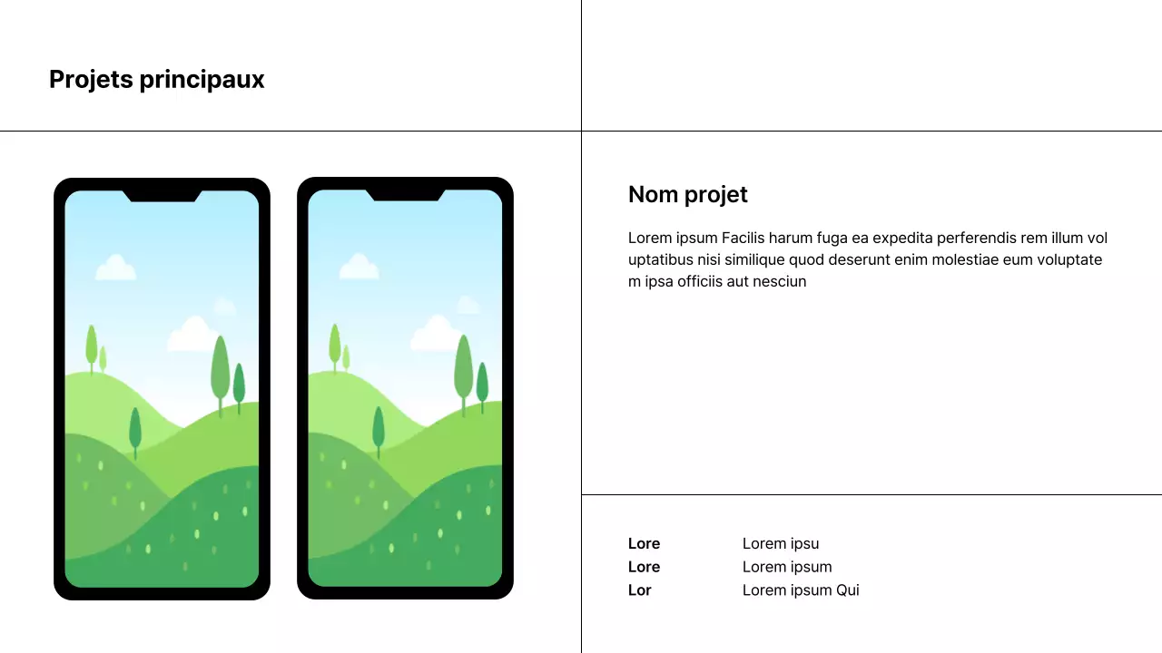 Un portfolio simple en noir et blanc