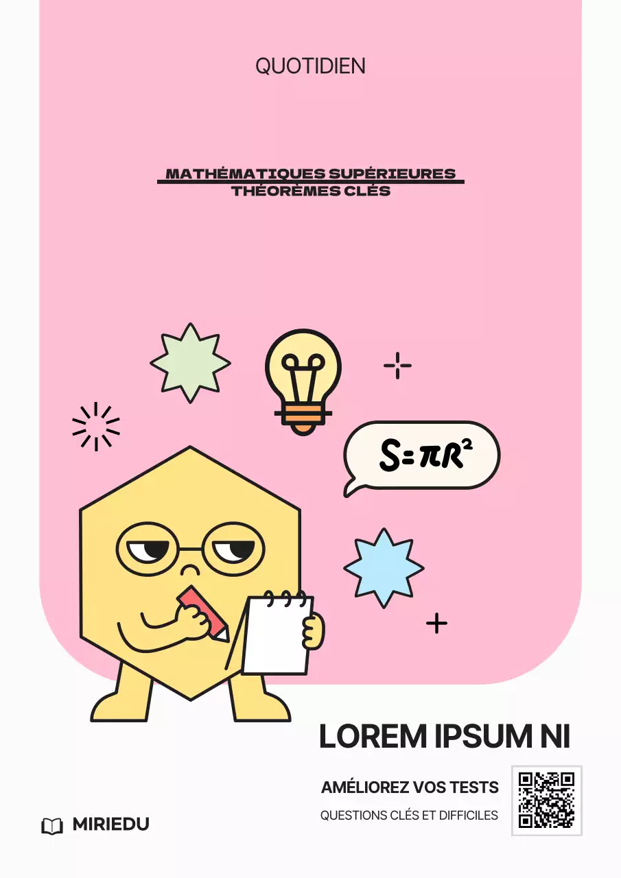Un simple cahier d'exercices de mathématiques rose et jaune pour le lycée
