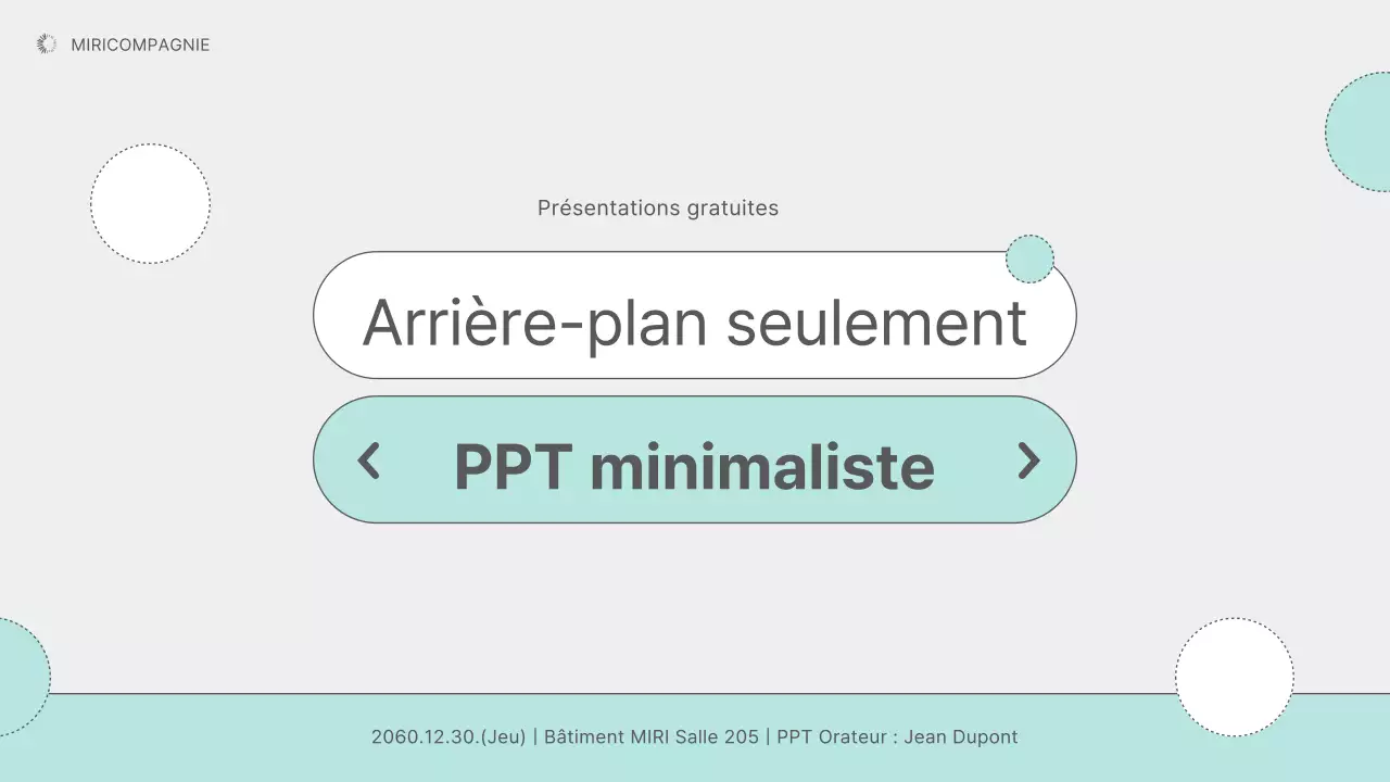 Présentations avec un simple fond gris et menthe