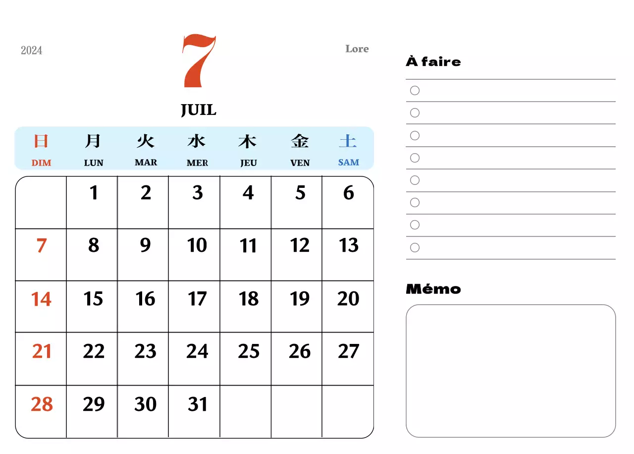 Sous-verres rétro rouges et bleus calendrier de mémoire