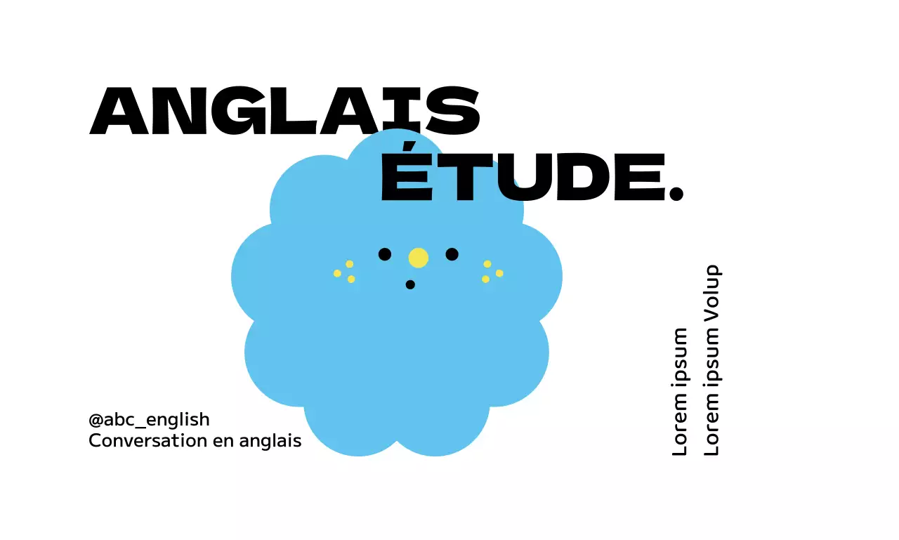 Promotion d'une école de langue anglaise avec diverses illustrations