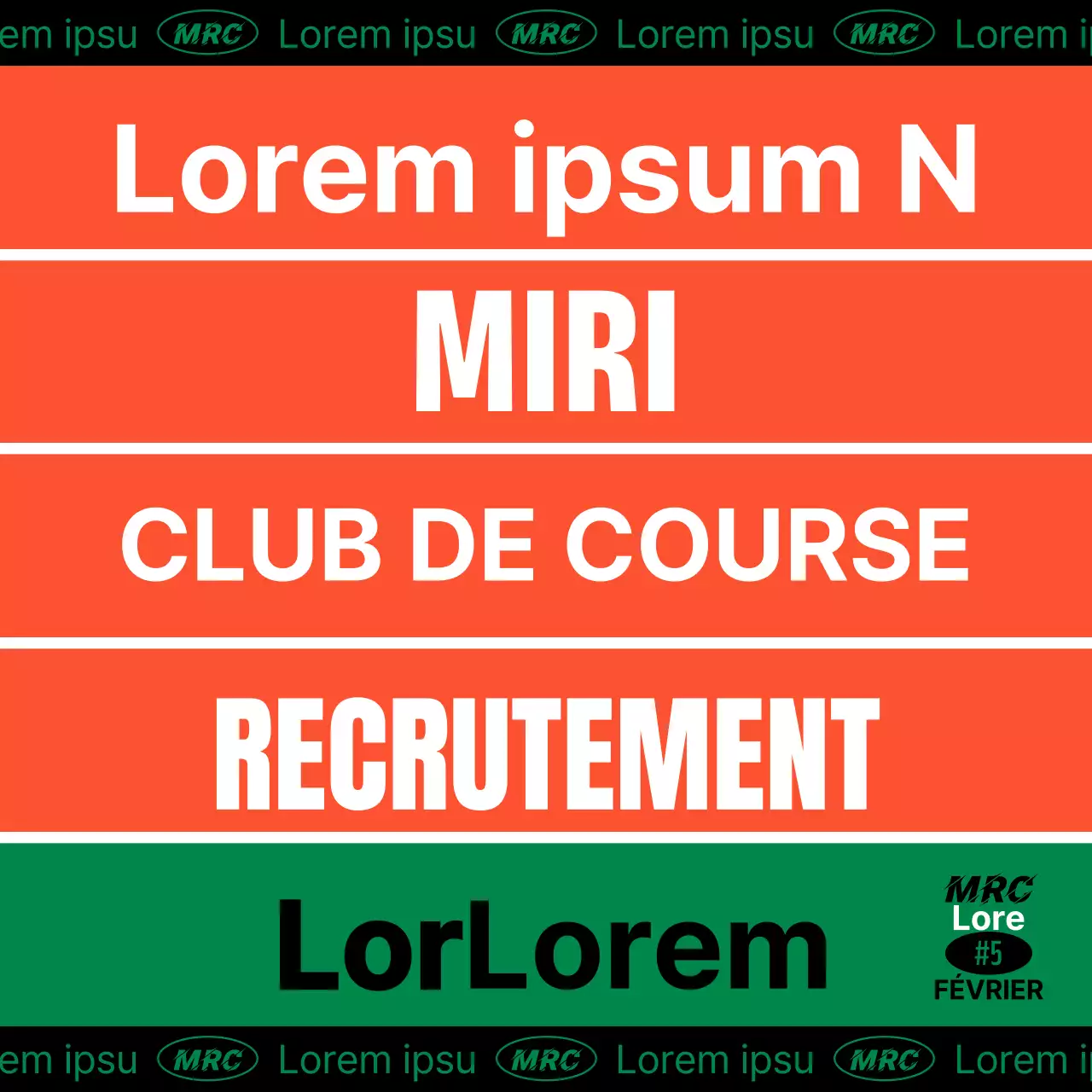 Recruter des membres pour un club de course à pied orange kitsch