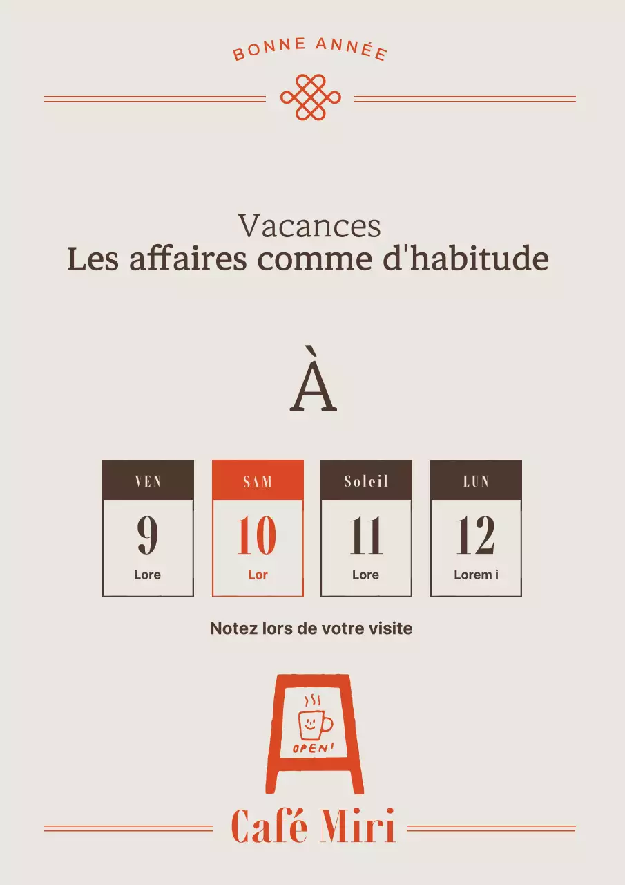 Une simple annonce de vacances en gris