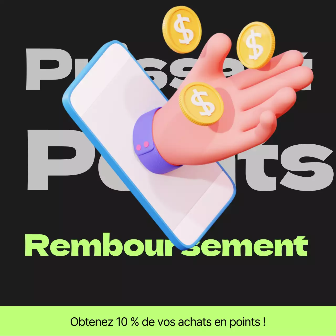 Poste de paiement des points Cyberpunk en noir et vert lime