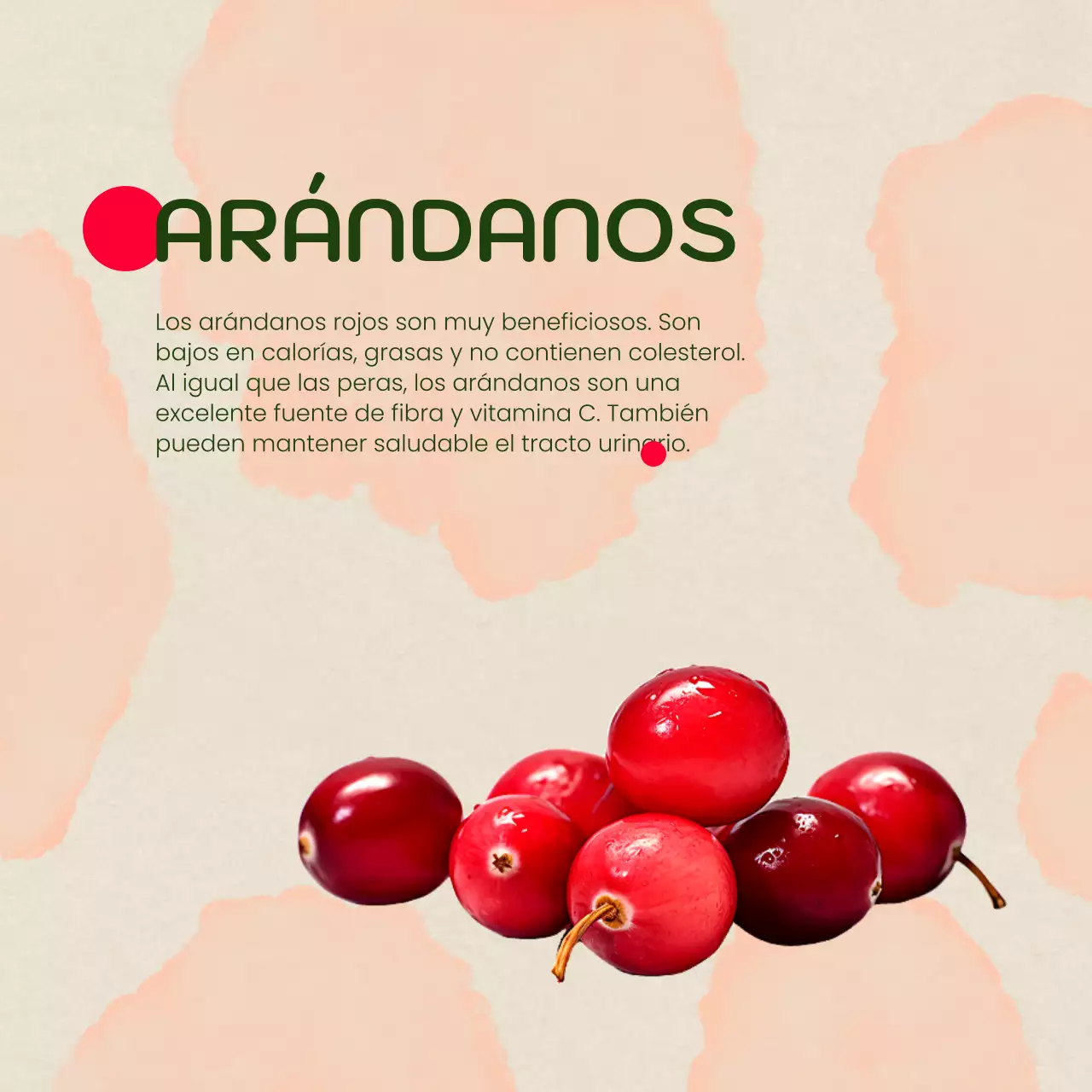 Anuncio minimalista de fruta de temporada en beige y naranja