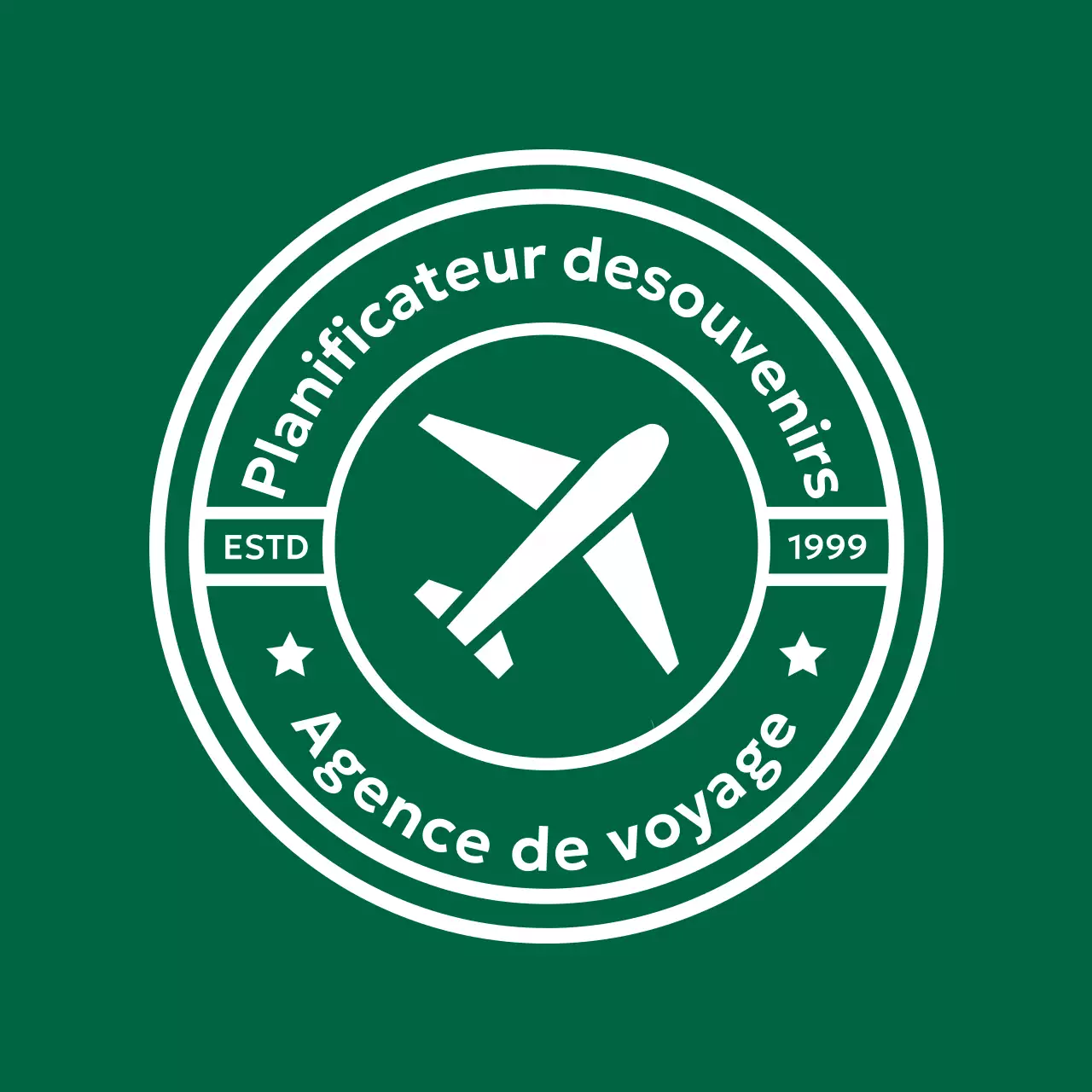 Un logo de timbre de voyage propre et élégant