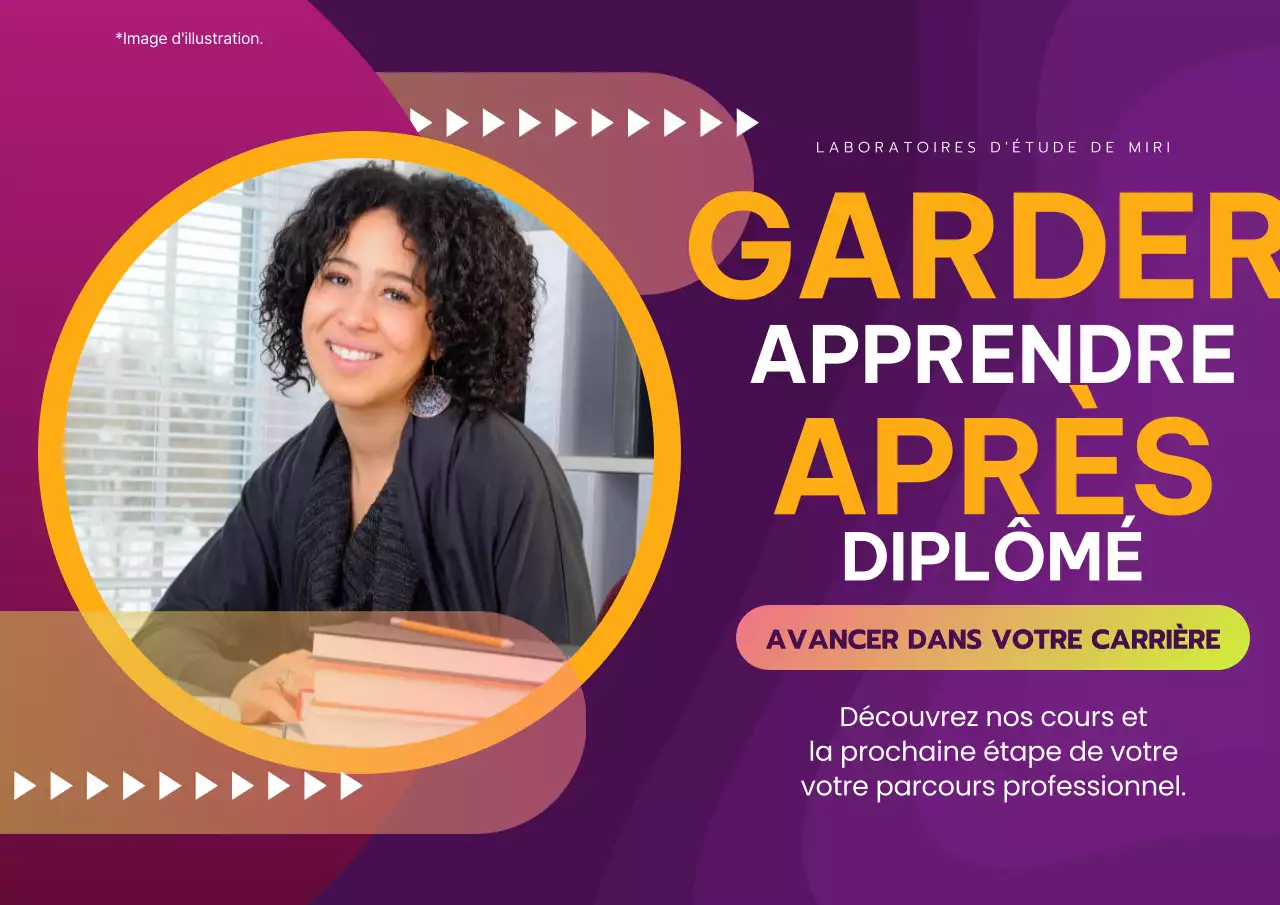 Mauve et orange Géométrique Emploi Carrière Education Annonce