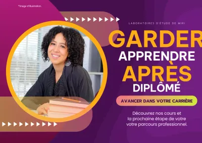 Mauve et orange Géométrique Emploi Carrière Education Annonce