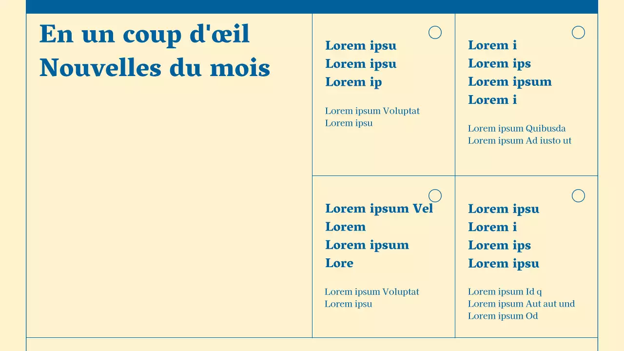 Lettre d'information minimaliste sur les services aux entreprises en beige et bleu