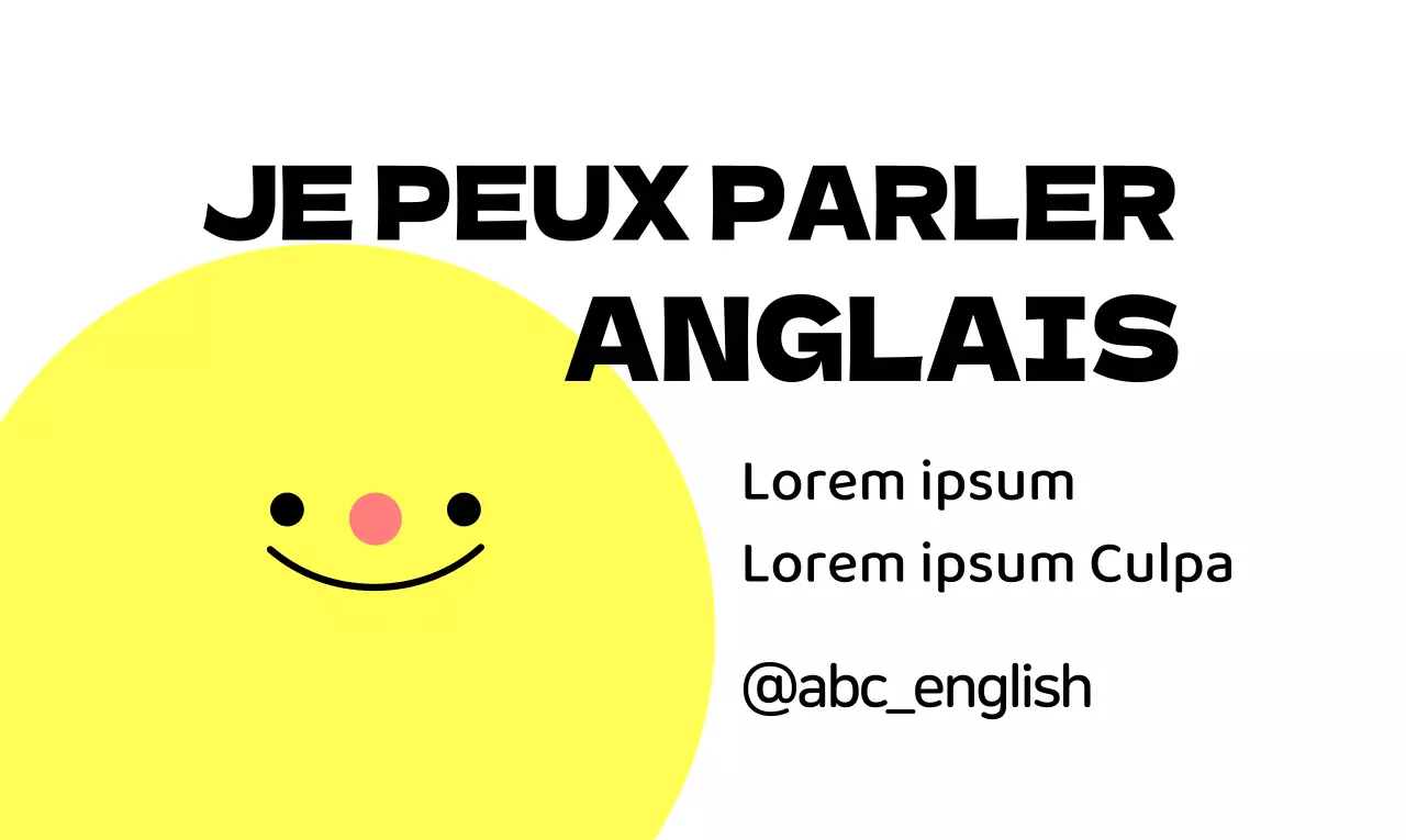 Concept promotionnel jaune et noir pour une école de langue anglaise