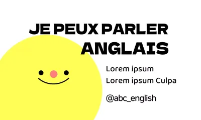Concept promotionnel jaune et noir pour une école de langue anglaise