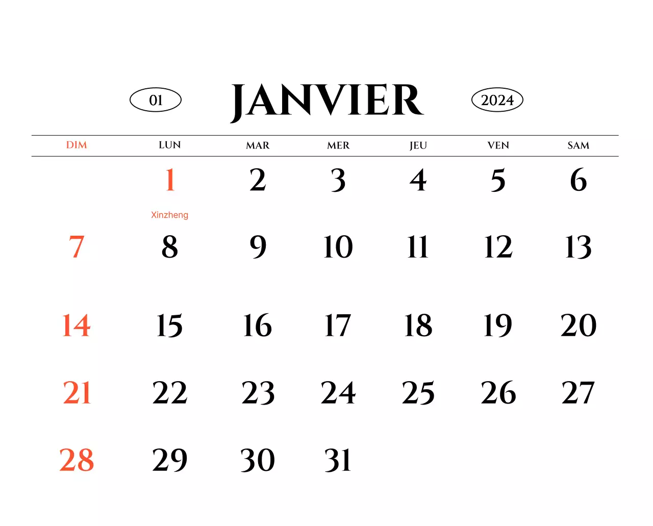 Calendrier mural de style simple avec concept de photographie de voyage émotionnelle en noir et blanc