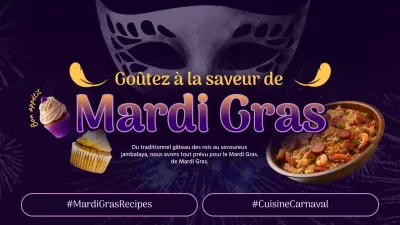 Recettes de Mardi Gras fantaisie violet et jaune