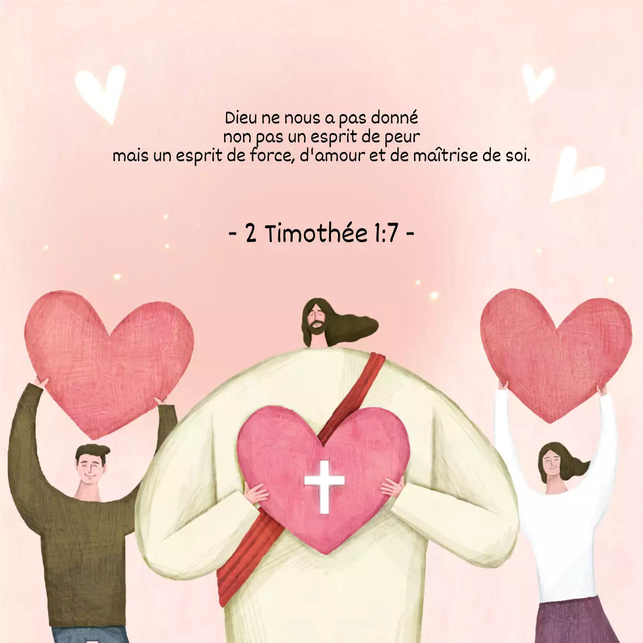 Un simple verset biblique affiché en rouge et rose