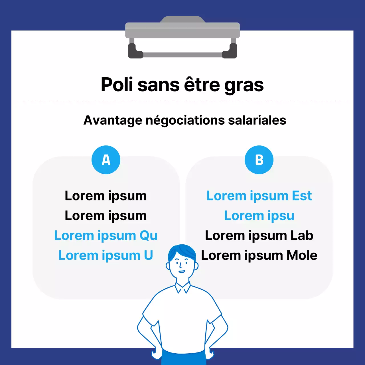 Un guide moderne de la négociation salariale en bleu et bleu clair