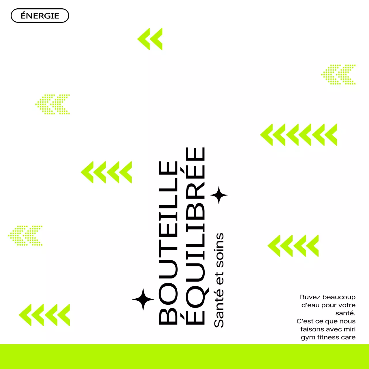 Typographie verte et noire pour la promotion d'un club de santé