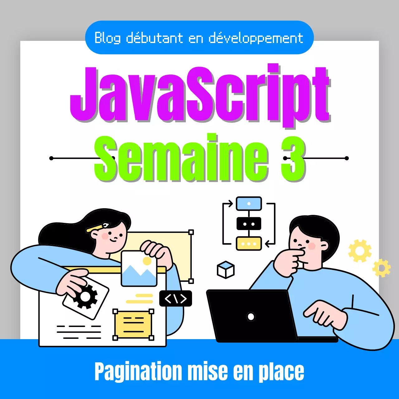 파랑과 노랑의 심플한 썸네일 템플릿 뉴스레터