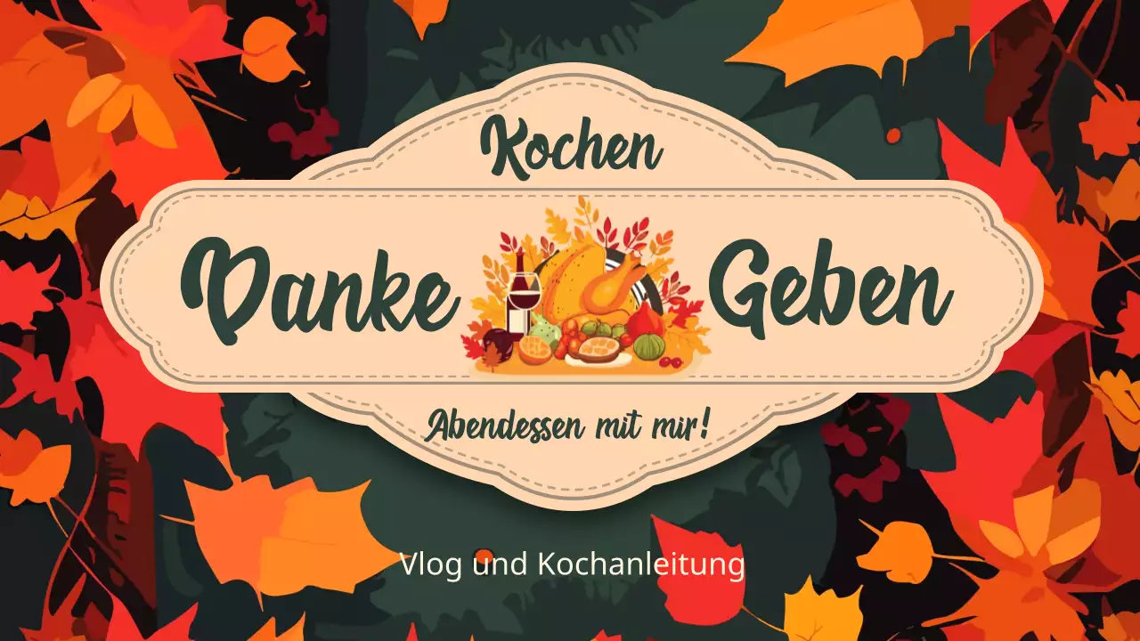 Orange und grünes klassisches Thanksgiving-Dinner Tutorial Rezept