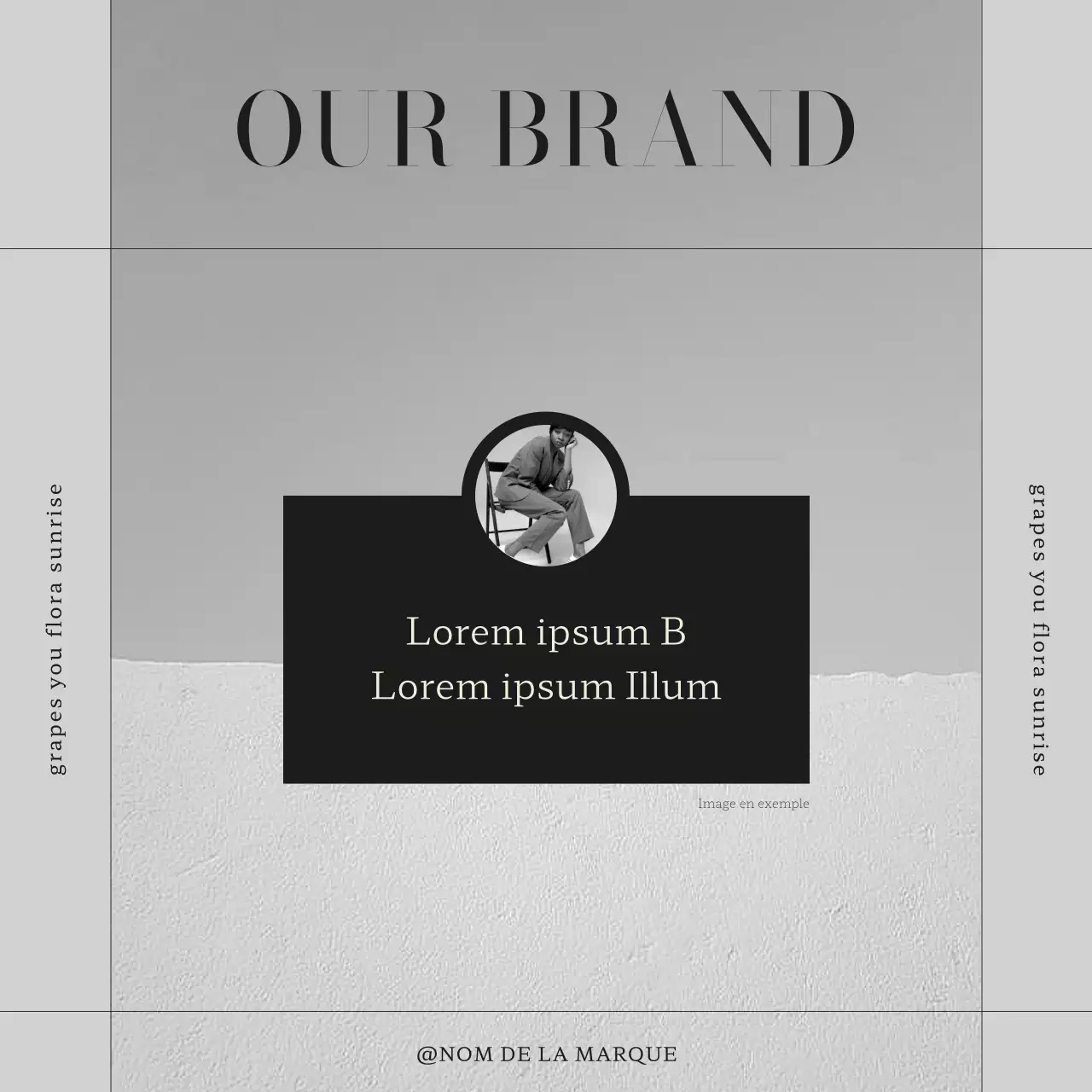 Marketing d'une marque de vêtements de mode moderne en noir et blanc