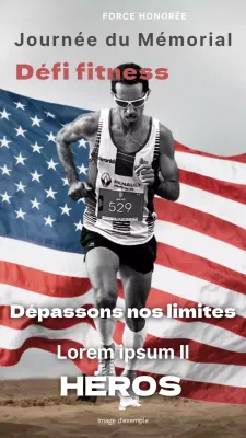 Publicité pour le défi bleu et rouge du Memorial Day