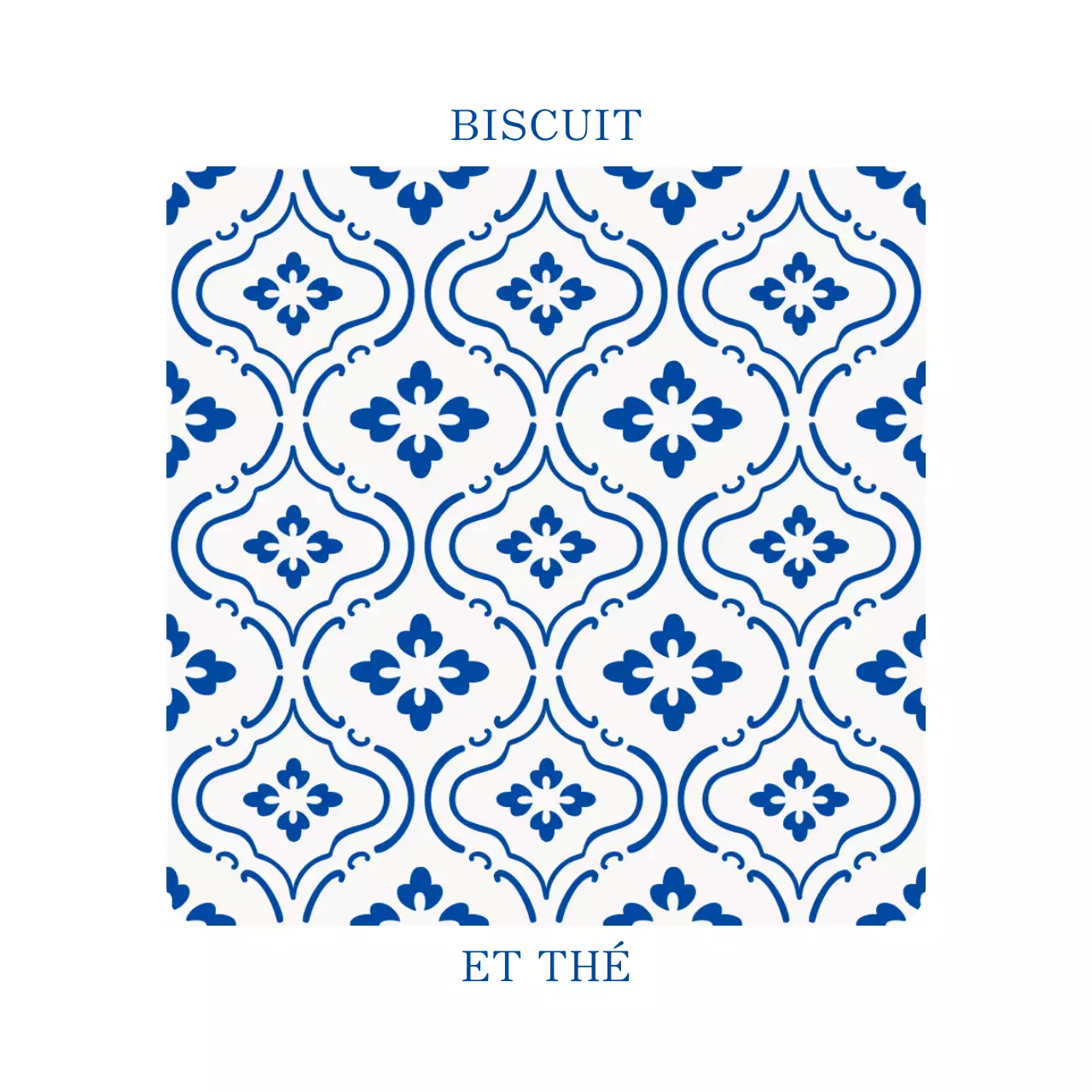 Un café avec un luxueux concept de motifs bleus