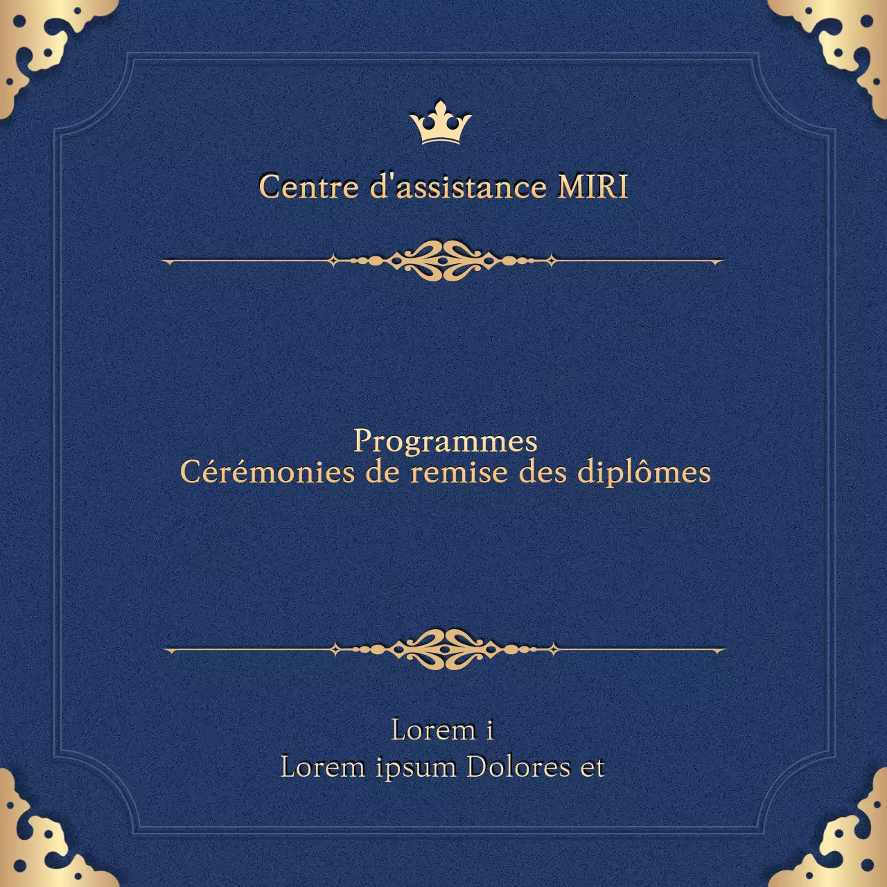 Promouvoir l'achèvement du programme avec un schéma de couleurs classique marine et or