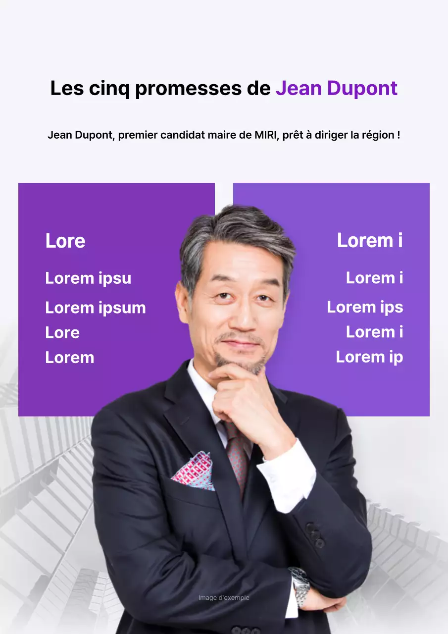 Une campagne électorale simple en violet et blanc