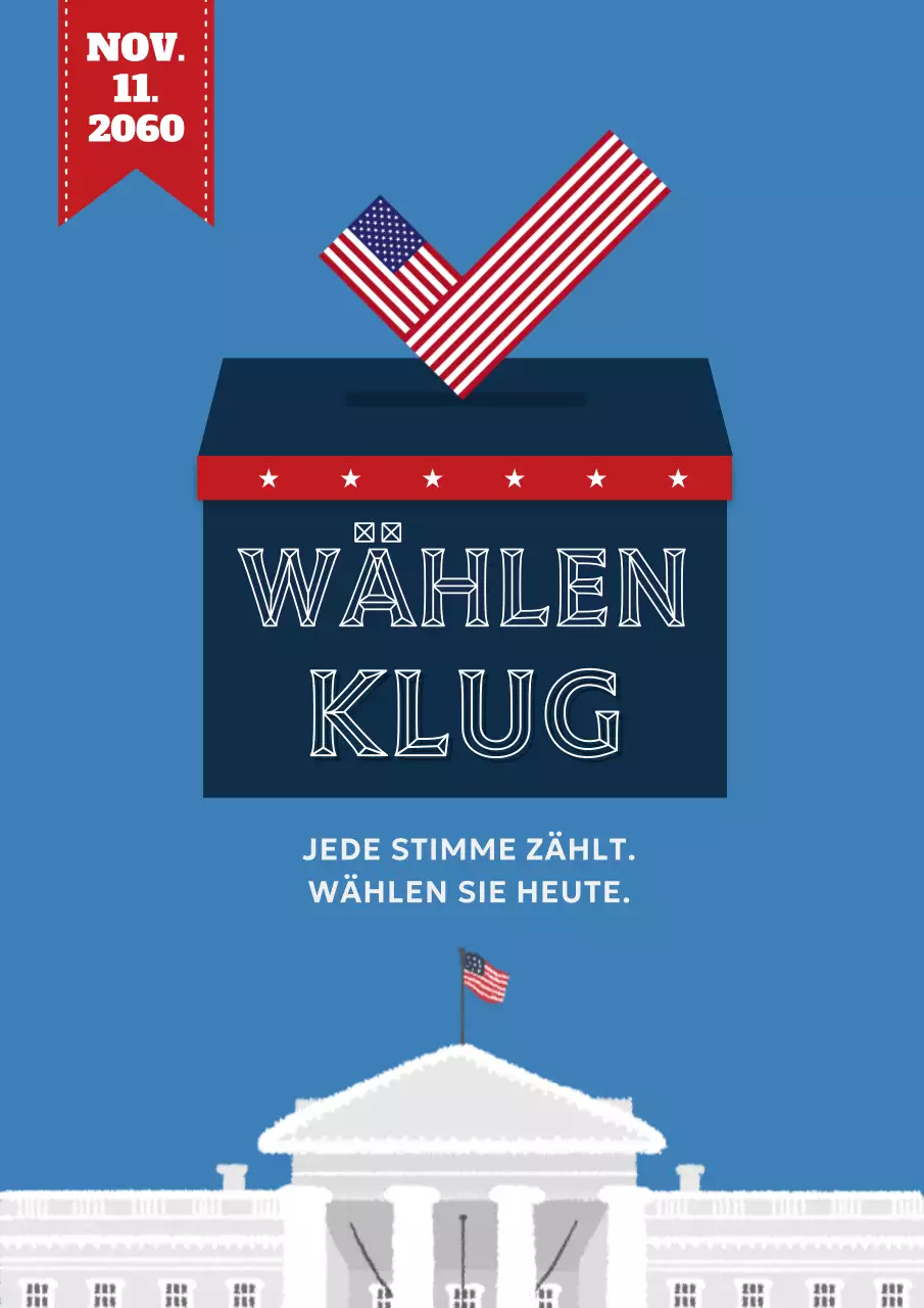 Himmelblaue und marineblaue Minimalbesetzung für den Wahltag