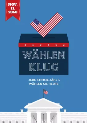 Himmelblaue und marineblaue Minimalbesetzung für den Wahltag