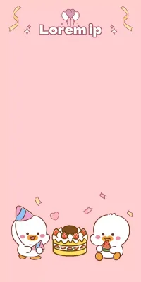 Concept de fête d'anniversaire illustrée en rose et jaune